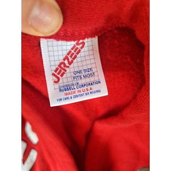 Ohio State Buckeyes Red Hand Painted Vintage Button Up Sweater L Football - Picture 5 of 5